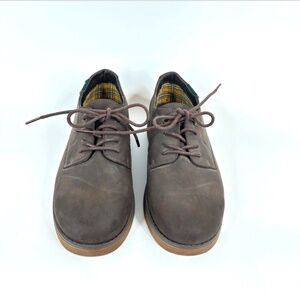 Bass Kids Exeter School Shoes 4 Chocolate Brown Oxford Faux Leather Dress Church